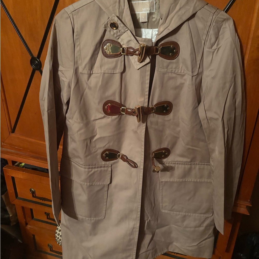 Michael Kors Tan Toggle Trench Coat